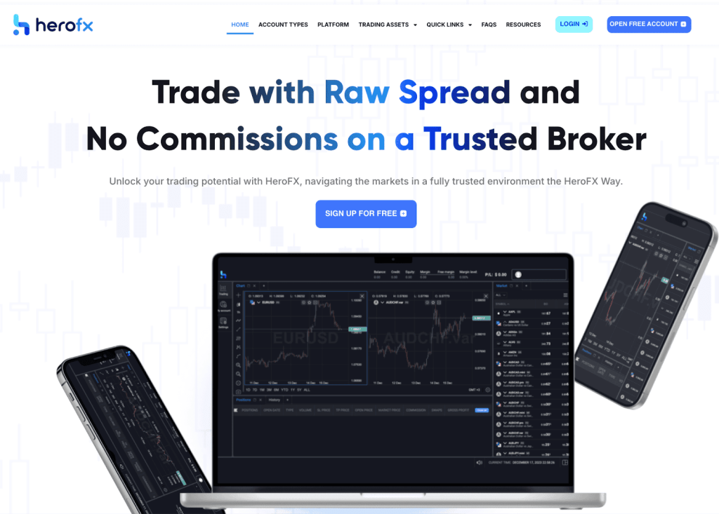 HeroFX Website Homepage