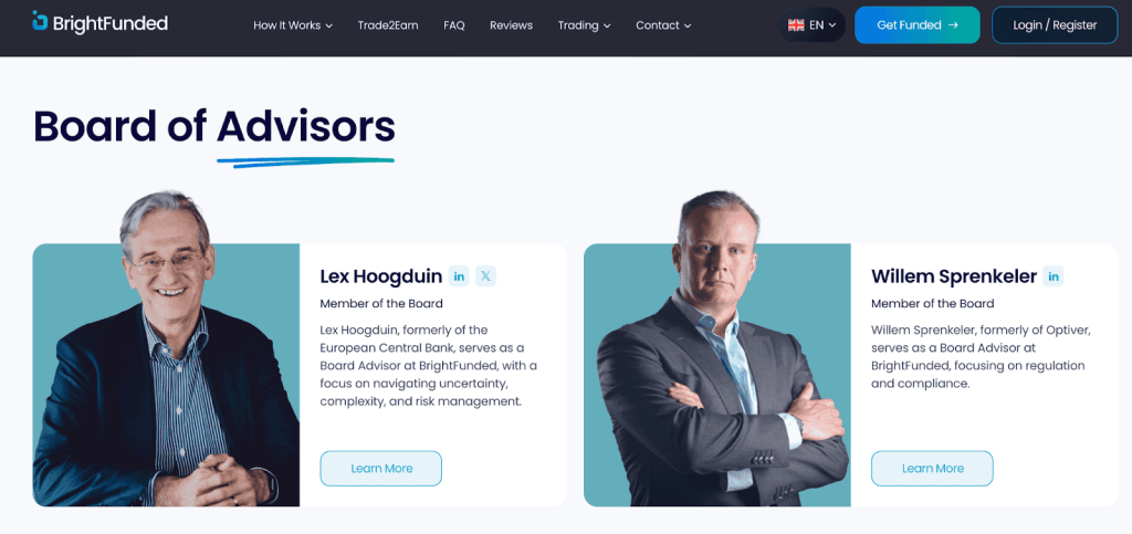 BrightFunded Board of Advisors, Lex Hoogduin and Willem Sprenkeler