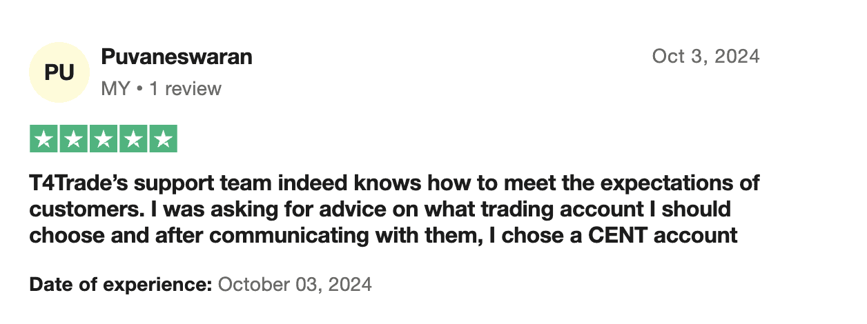 Third Example of T4Trade Fabricated Review Online