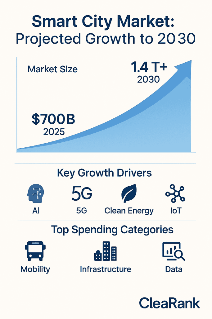 The global smart city market projected growth to 2030