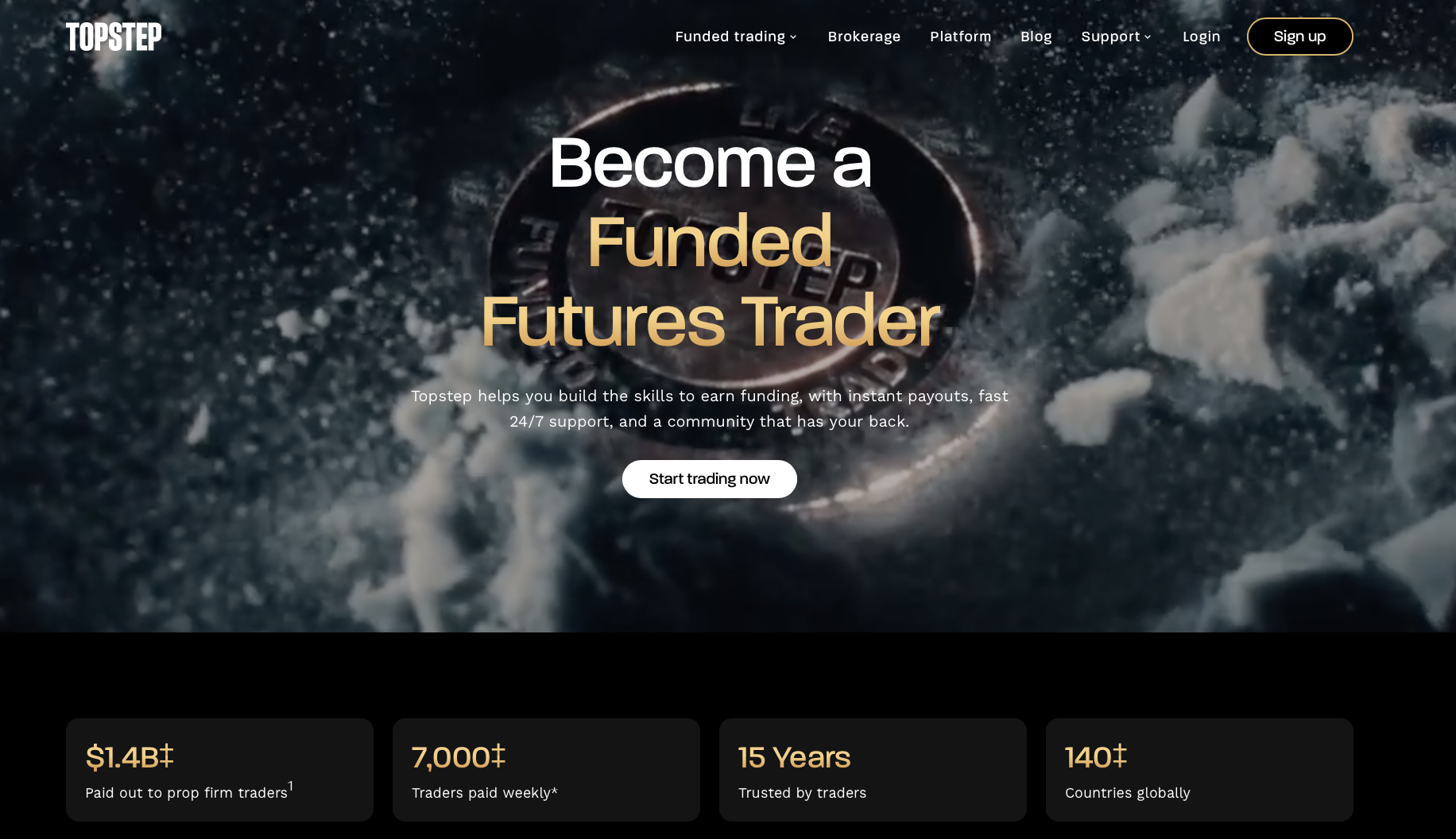 Topstep homepage (topstep.com).